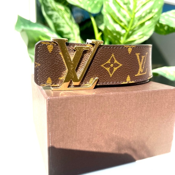 AUTHENTIC Louis Vuitton Mens Belt - Monogram LV Initials - Picture 2 of 5
